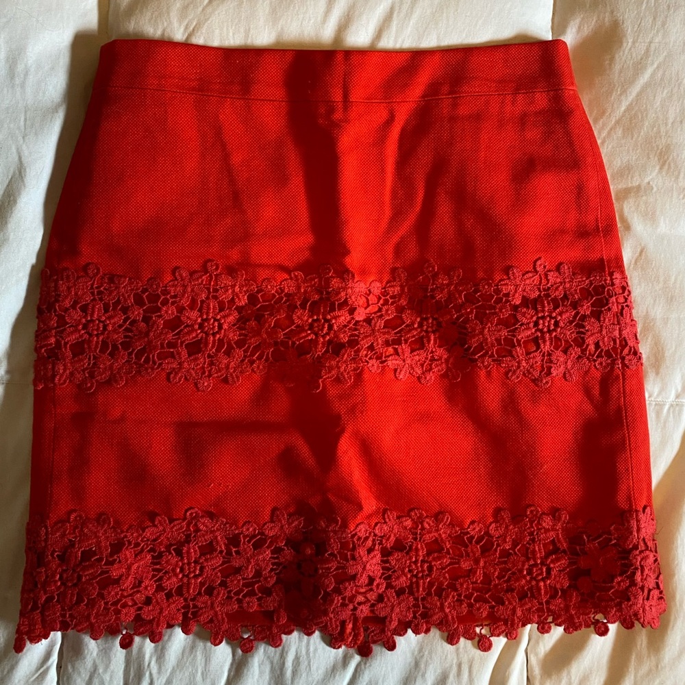 Gorgeous J Crew Red Floral Skirt